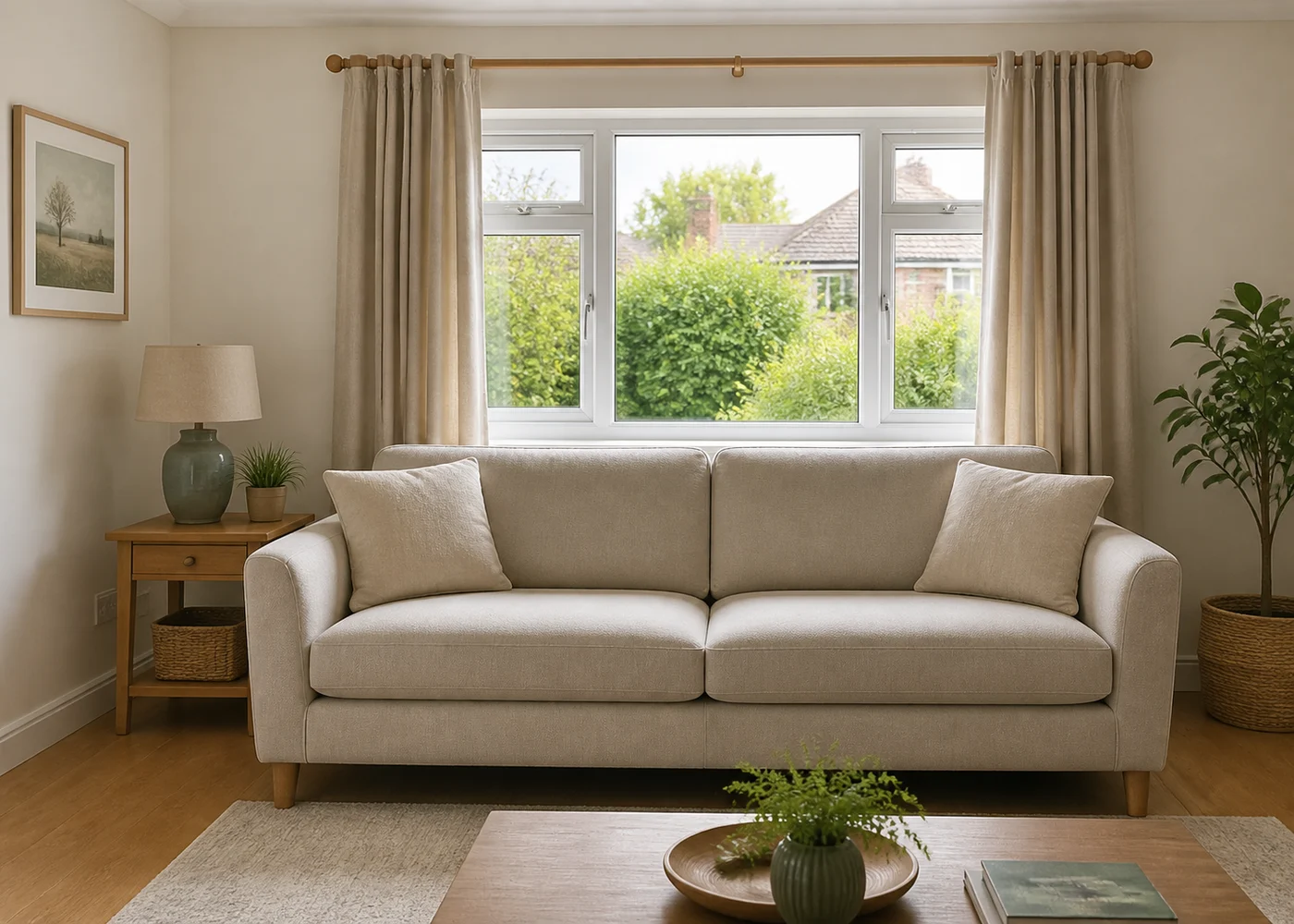 A room with clear wall surfaces for a colour visualisation